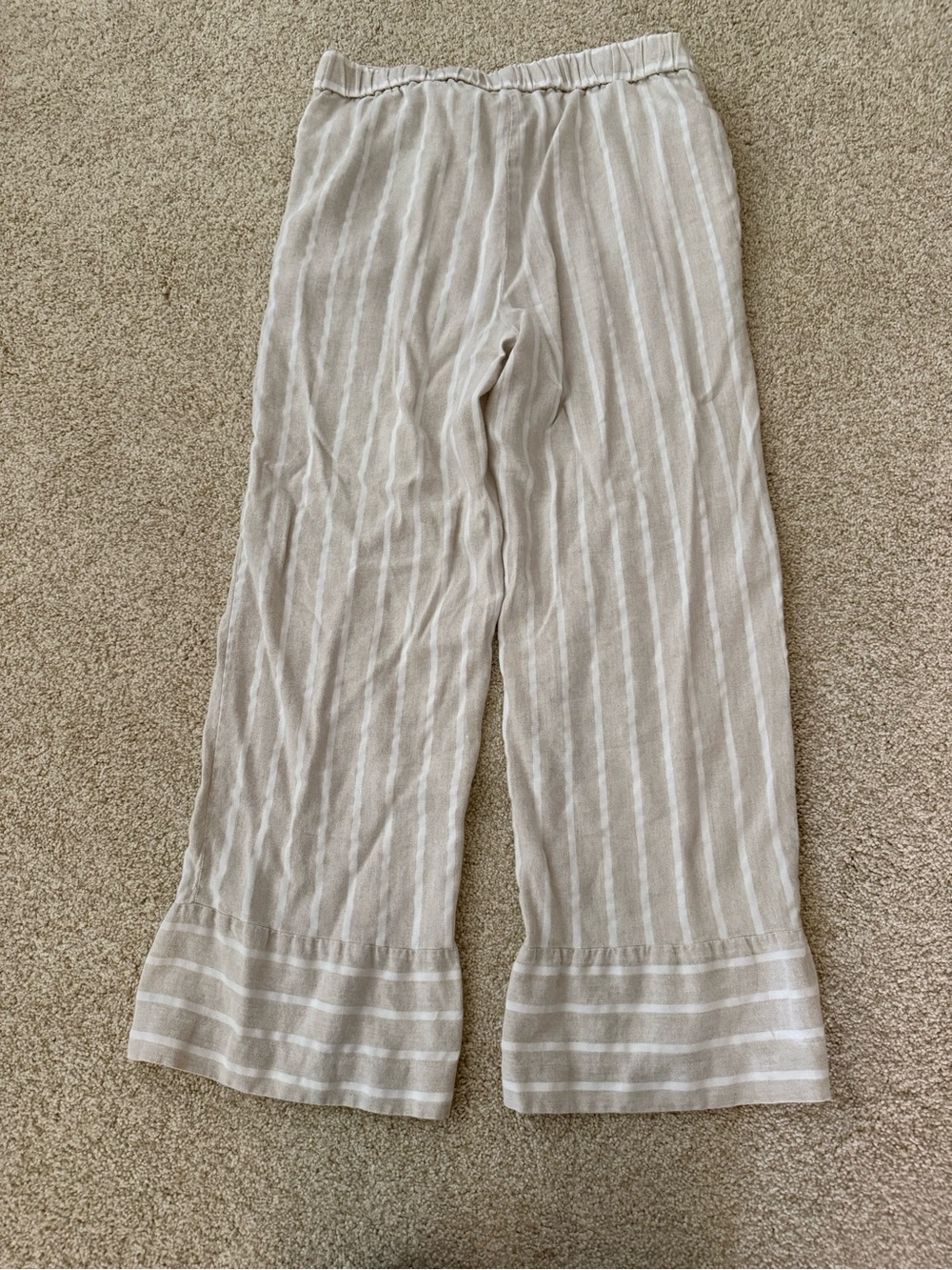 LOFT Cream and White Striped Wide-Leg Pants - Picture 3 of 3
